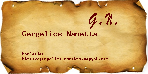 Gergelics Nanetta névjegykártya